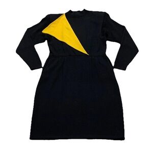 Vintage St. John by Marie Gray Santana Knit Pleated Midi Dress Size 10 Black